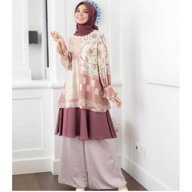 Siap kirim ASHA Tunik  caramel Size XS wearing klamby