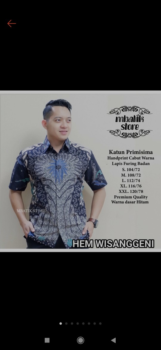 Wisanggeni Kemeja Batik Pria Pendek Full Furing By Dewo