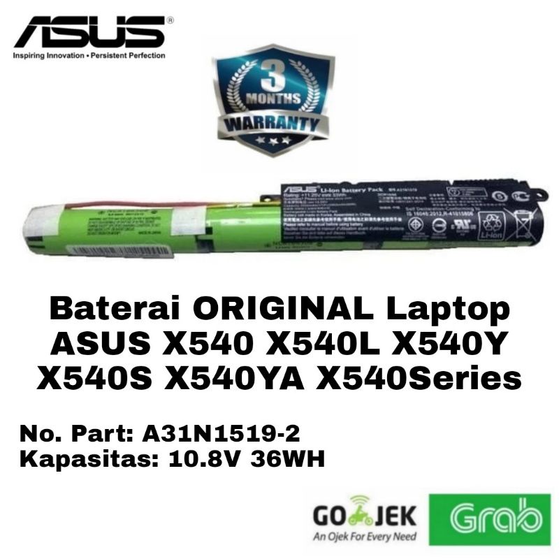 Baterai Batre Laptop ASUS X540 X540L X540S X540Y X540YA X540LA A31N1519