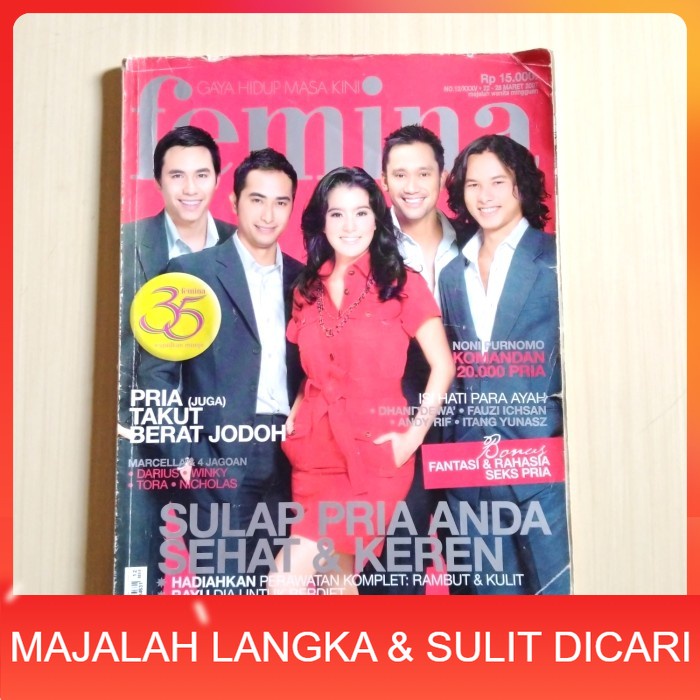 Majalah FEMINA No.12 Mar 2007 NICHOLAS SAPUTRA TORA WINKY DARIUS Langka