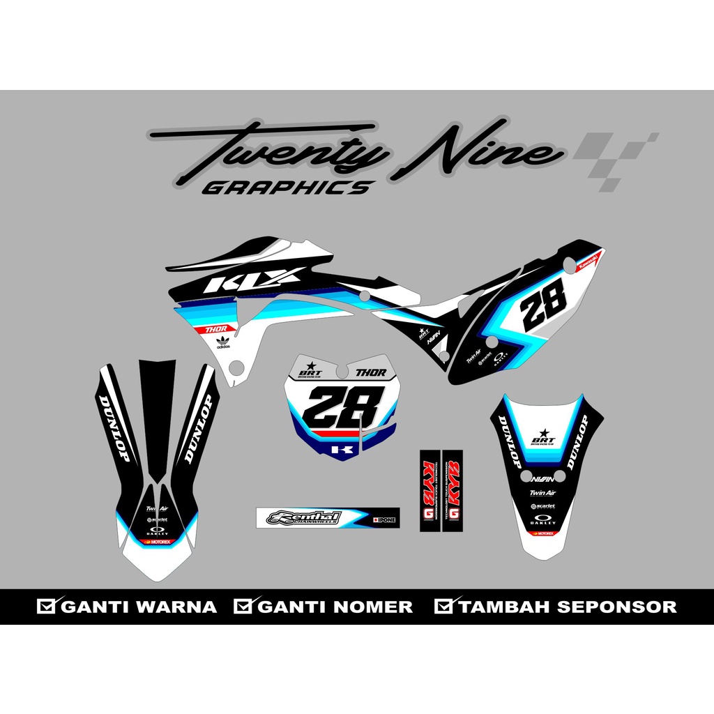 decal sticker klx gordon full body costume / decal suppermoto klx gordon super premium