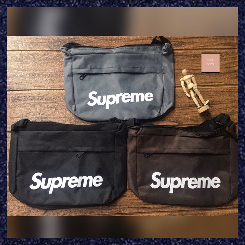 Tas Selempang Pria Supreme | Tas Cowok Polos Motif Supreme