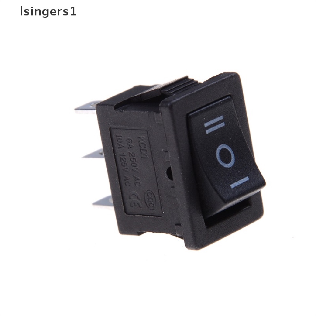 (lsingers1) 5pcs Saklar Rocker Switch On / Off Mini 3 Pin AC 6A / 250V 10A / 125V Warna Hitam