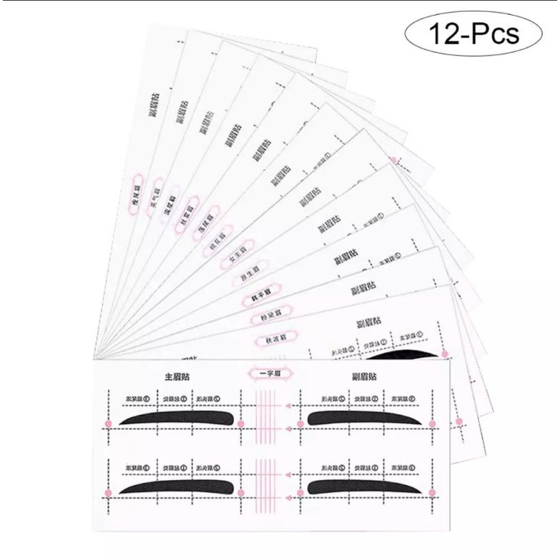 24 PAIRS EYEBROW STENCIL, PROFESSIONAL CARD TEMPLATE EYEBROW STICKER TOOL, DRAW PERPECT EYEBROW