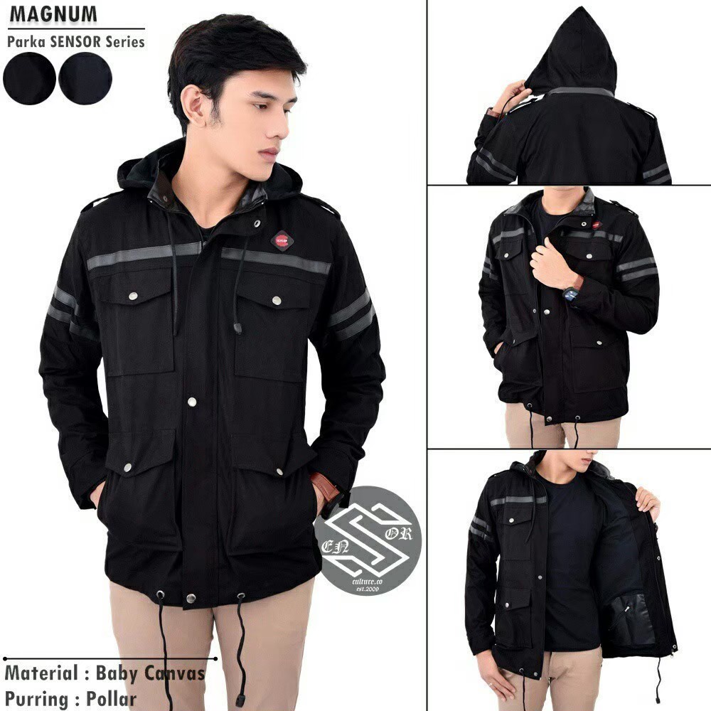 TURUN HARGA ! Jaket Parka Pria Magnum List Sensor Series Premium Quality - Jaket Parka Justine Pria Wanita - Jaket Musim Dingin