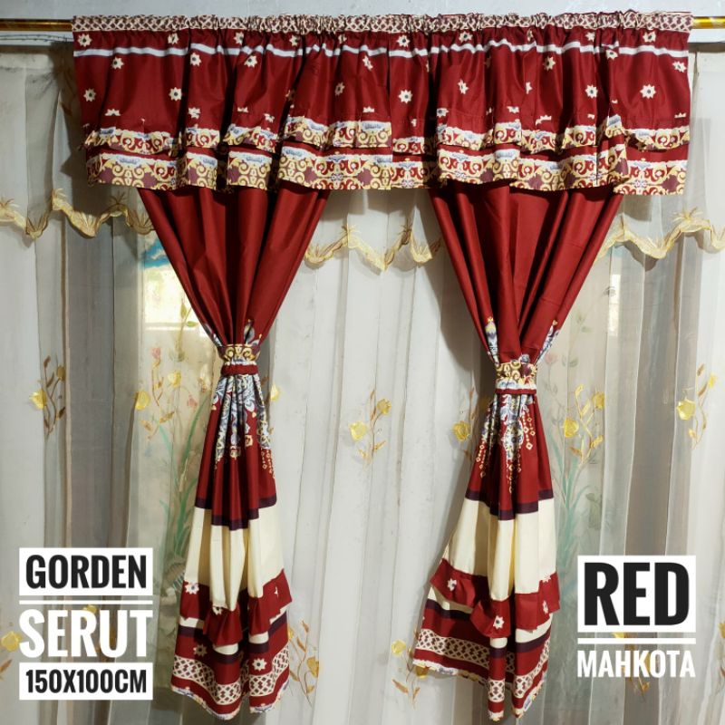 Gorden serut / gorden pintu dan jendela serut motif terbaru ukuran 150x100