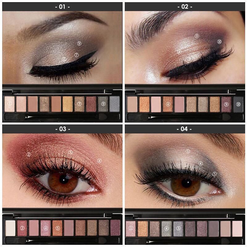 Original FOCALLURE 10 Color Eyeshadow Palette Nude Edition with Brush FA 08