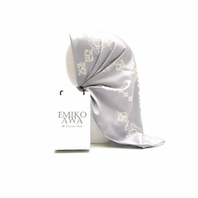 Jilbab Segiempat Motif GrandGrey Murah Berkualitas