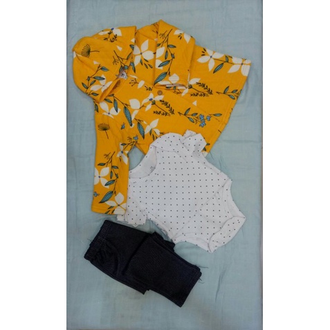 Stln 3in1 jaket kuning bunga