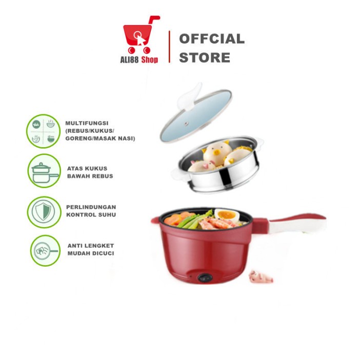 Jual MULTIFUNGSI ELECTRIC FRY PAN / PANCI LISTRIK LAPISAN KERAMIK 22CM