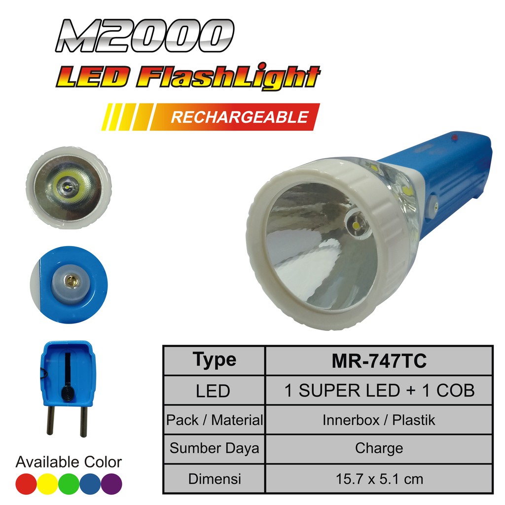 M2000 LAMPU SENTER LED EMERGENCY | MR-747TC
