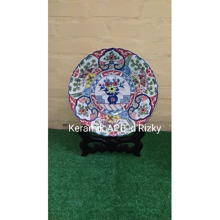 piring keramik hias pajangan motif imari