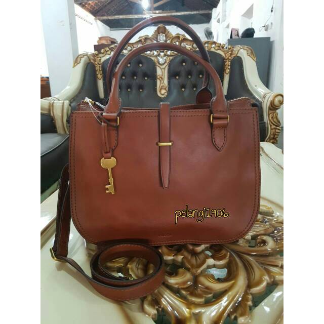 Tas fossil ryder satchel brown