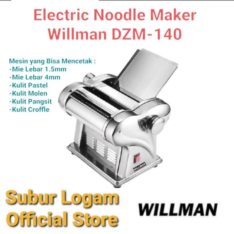 Willman DZM 140 Gilingan Mie Listrik Mini Portable 140mm Stainless Pastel Molen