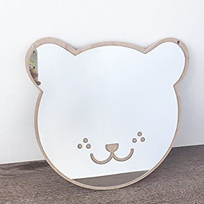 Dekorasi Cermin Bear Beruang Akrilik Kayu Mirror Dinding Kamar Anak