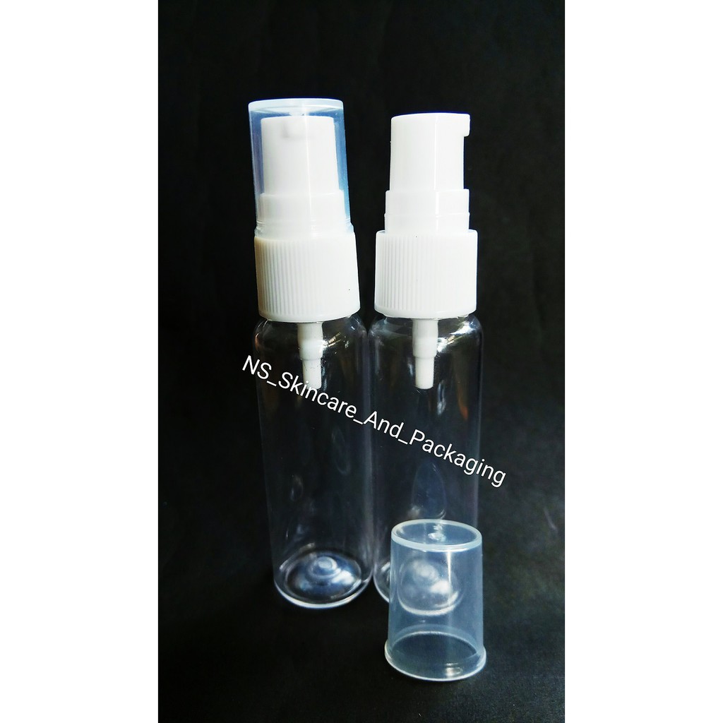 Botol serum 30ml / Botol pump treatment 30ml natural tutup putih