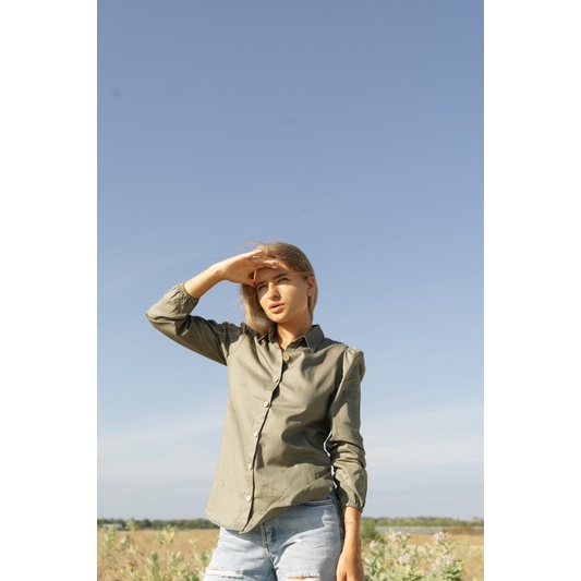 Polaidn Myra Blouse Longsleeve - Kemeja Wanita - Kemeja Lengan Panjang-4