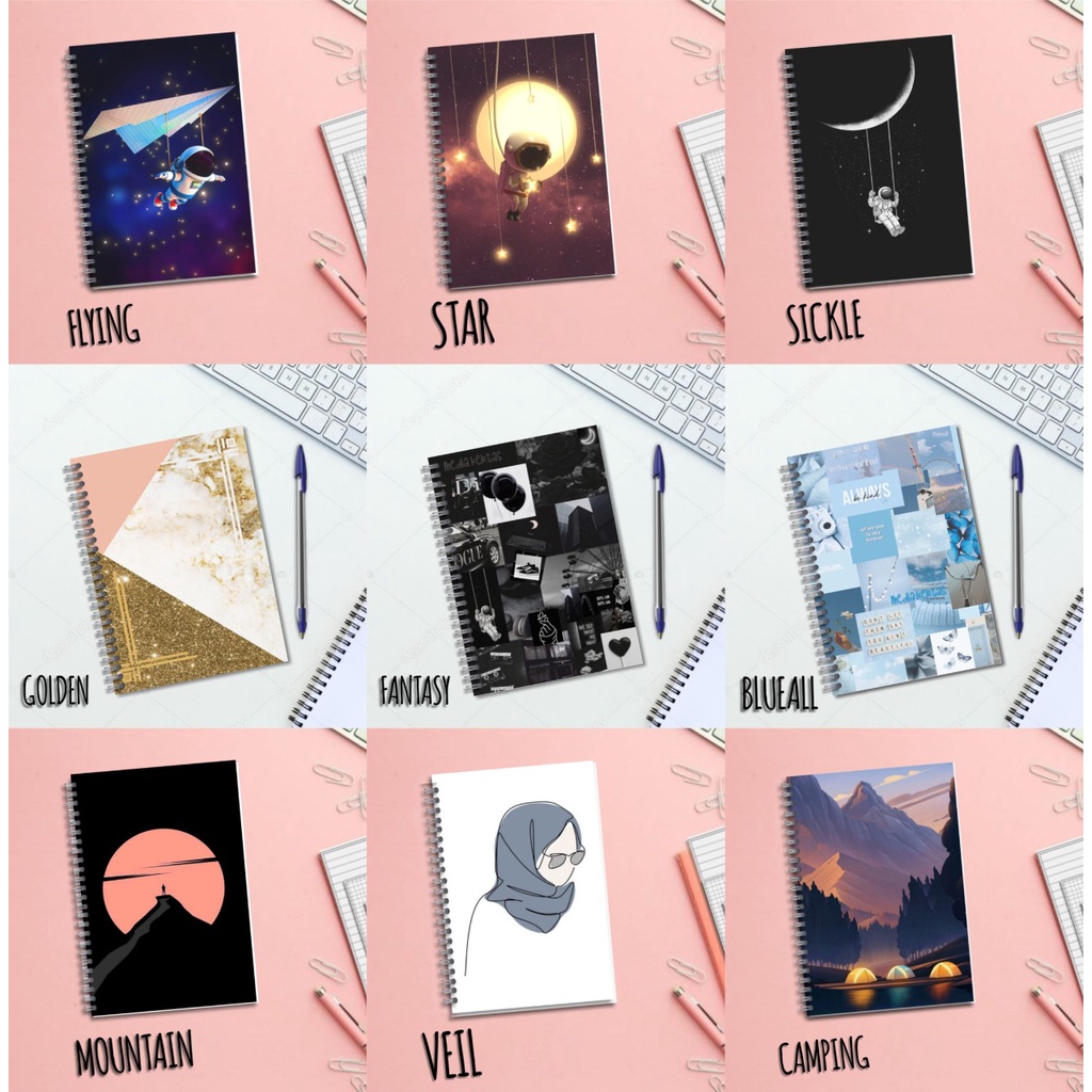 

NOTEBOOK A6 JURNAL GRID/DOTTED/ BLANK/LINE GARIS POLOS TITIK MURAH TERLARIS BUKU TULIS SEPIRAL