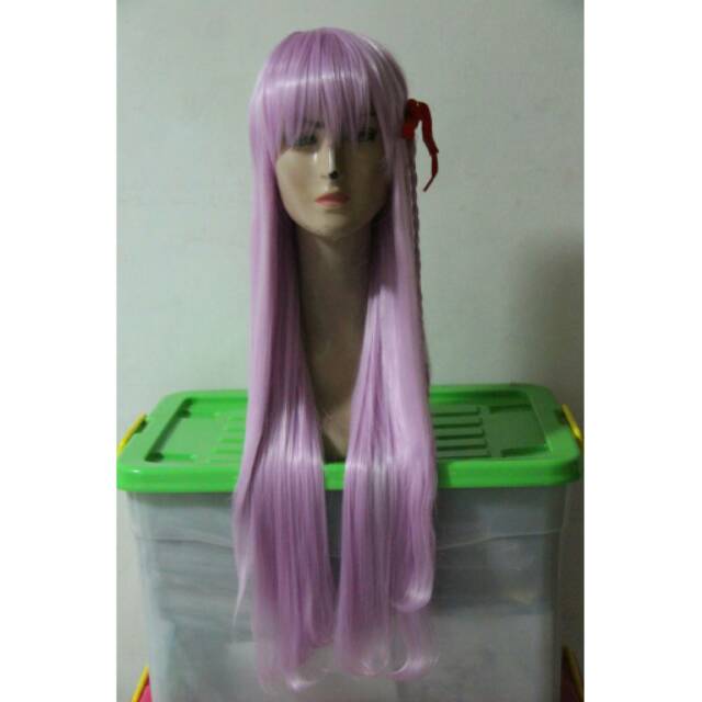 Wig base ungu muda 80cm lurus / kirigiri kyoko wig /wig lolita