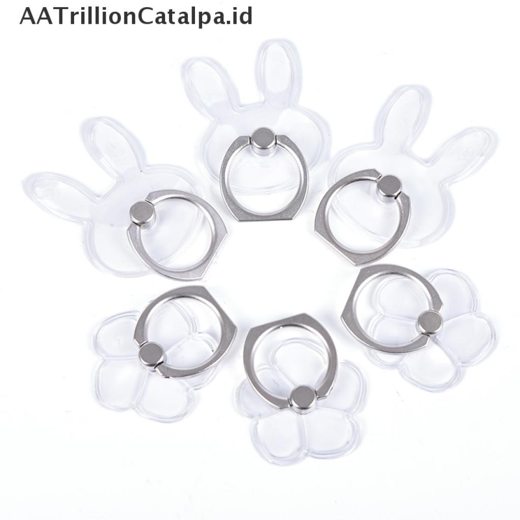 (AATrillionCatalpa) Ring Stand Holder Hp Universal Transparan Bisa Berputar 360 °