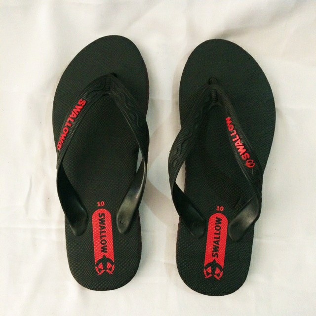 (COD) SANDAL JEPIT KARET SWALLOW BLACK PEARL M02 MURAH