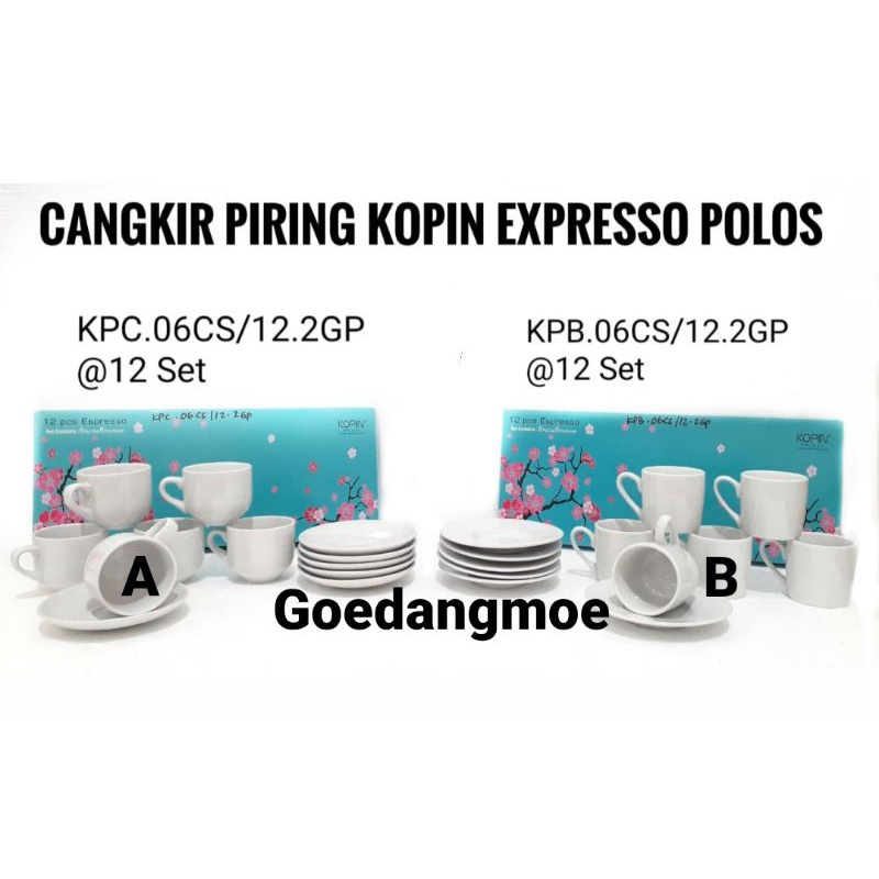 KOPIN Cangkir Expresso Cangkir kopi expresso Expresso porcelain cup polos 6pc