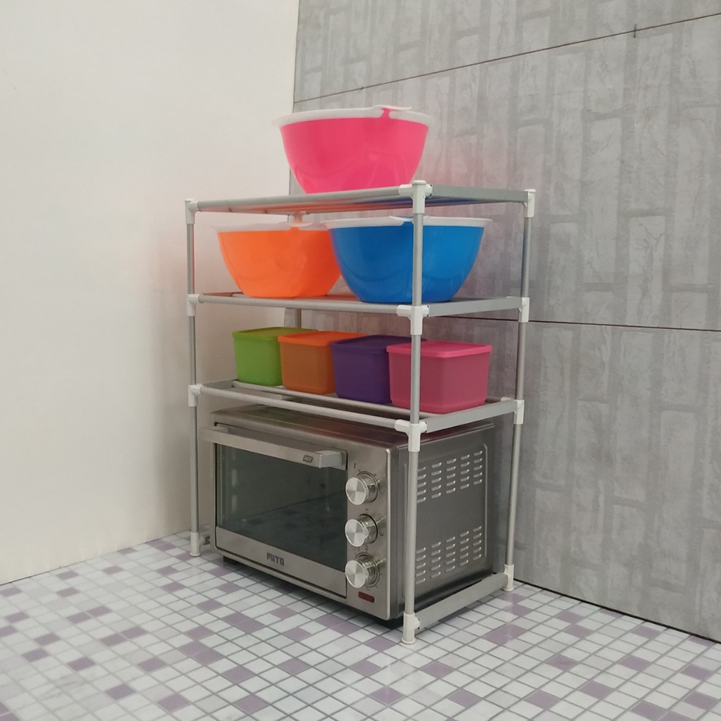 RAK DAPUR SUSUN RAK MICROWAVE/OVEN ALUMUNIUN ANTI KARAT