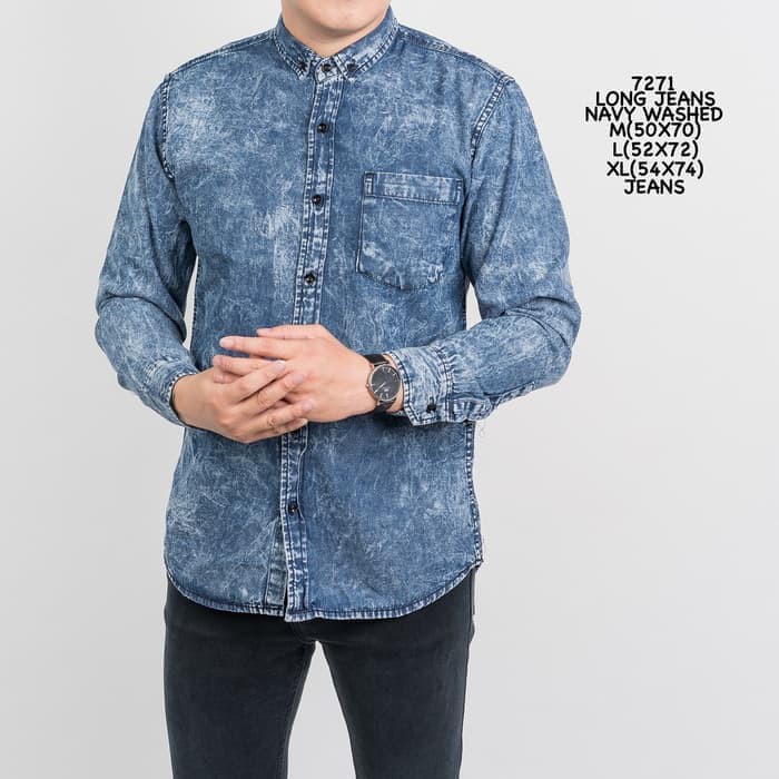 Update Ori Kemeja Levis Lp 82 Lengan Panjang Cowok, Pria, Murah,  HS120  Jeans  Lengan Panjang Navy