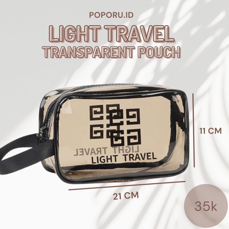 POPORU LIGHT TRAVEL TRANSPARENT POUCH -  Transparan Cosmetic Toiletries Make Up Bening