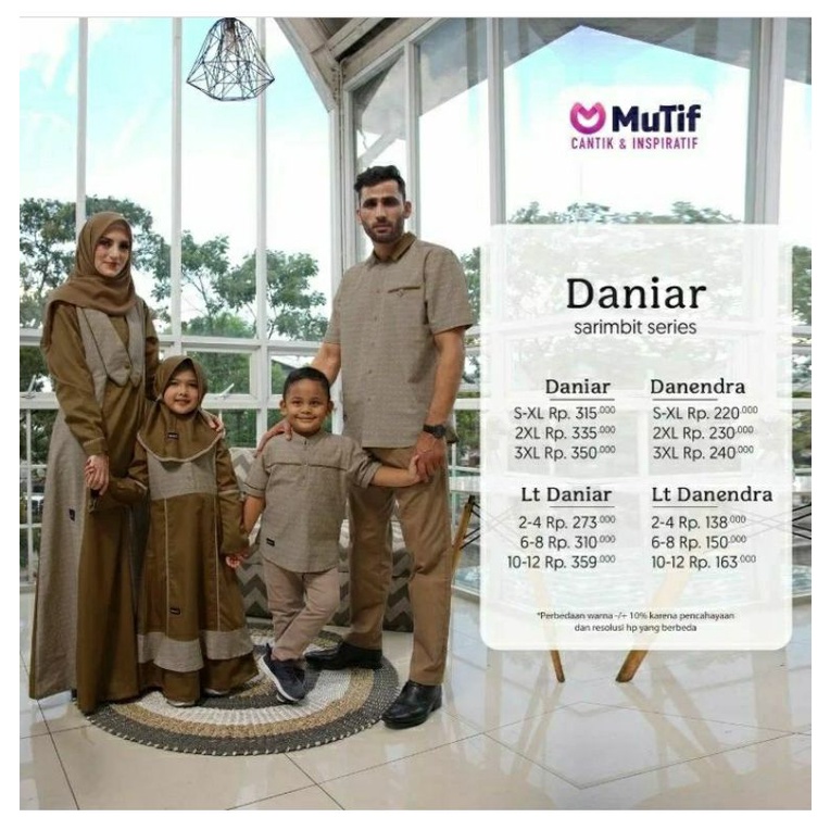 Mutif Sarimbit Daniar Brown Mutif Daniar Little Mutif Daniar Mutif Man Danendra Little Mutif Danendra Baju Muslim Gamis Sarimbit Keluarga Family Series Lebaran Terbaru Ori Set