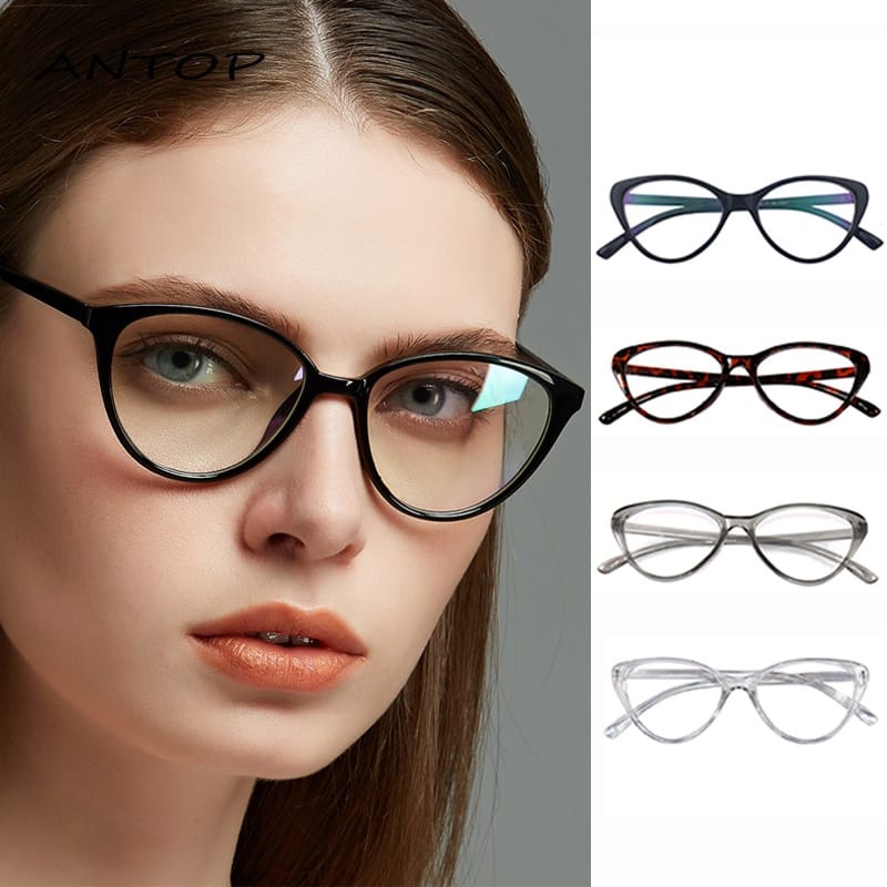 Kacamata gaya Korea Wanita Kacamata Anti Radiasi Wanita Fashion Cat Eye Eyeglasses