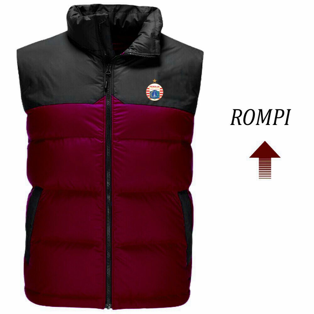 Jaket Rompi Merah Maroon Logo Persija