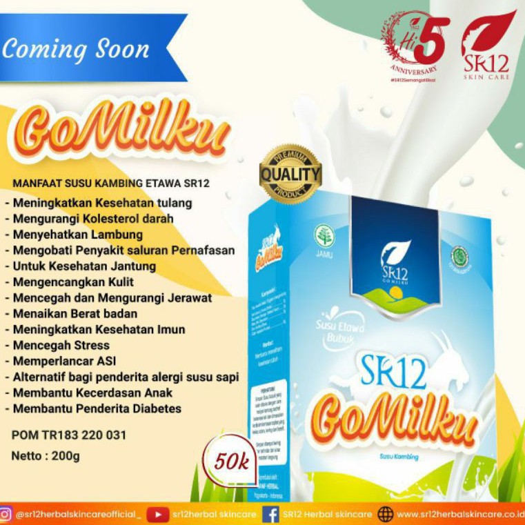 

SR12 GO MILKU | susu etawa premium | BPOM HALAL MUI