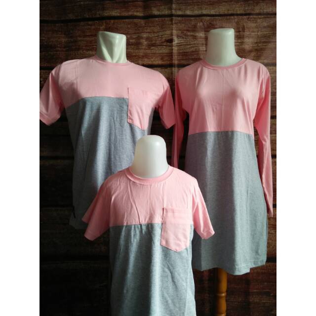 Kaos Keluarga Couple Family Pink ada big size XXL dan XXXL