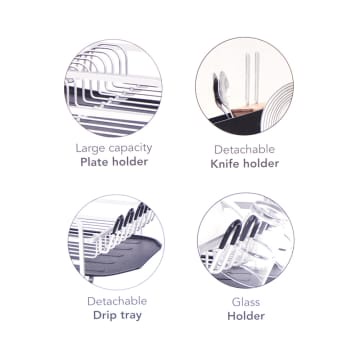 INFORMA WESTIN DISH RACK WITH KNIFE HOLDER BLACK Rak Piring