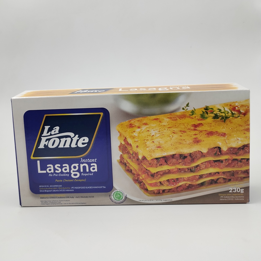 

La Fonte Lasagna Instant 230 gr Pasta Lembar Lafonte