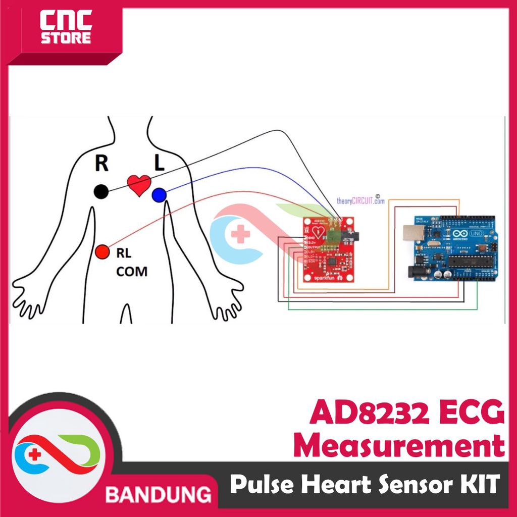 AD8232 ECG MEASUREMENT PULSE HEART SENSOR MODULE KIT