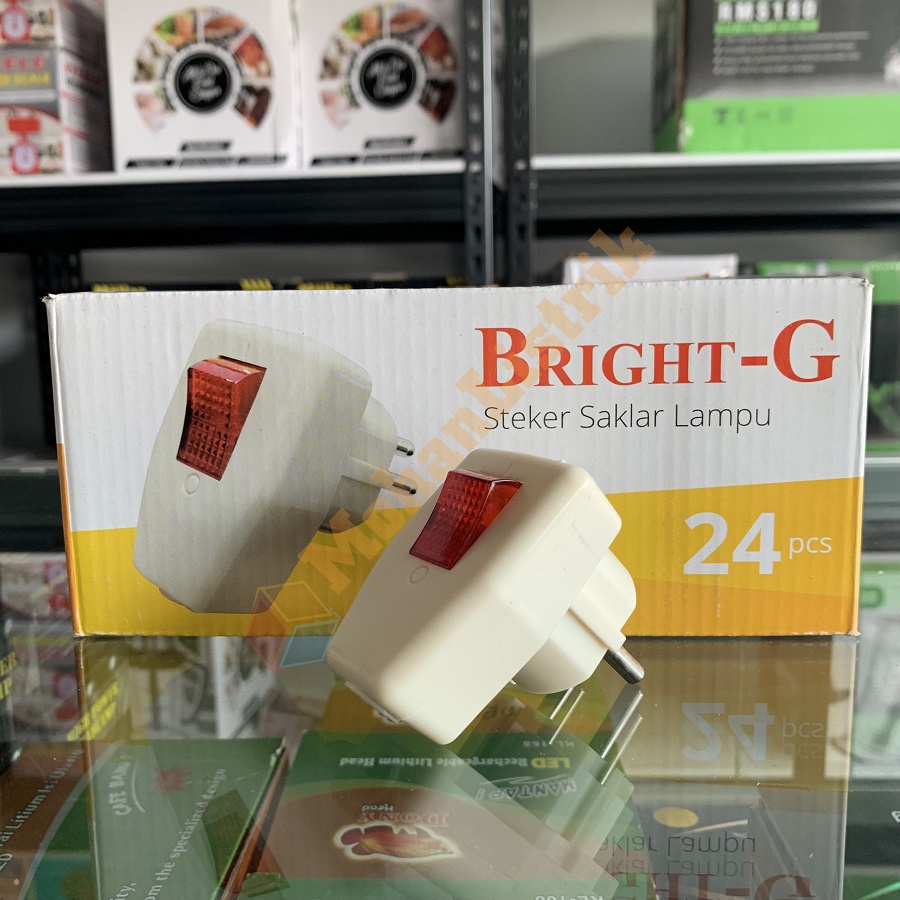 Steker Saklar Lampu On Off Bright-G / Colokan + Switch On Off BG-6618