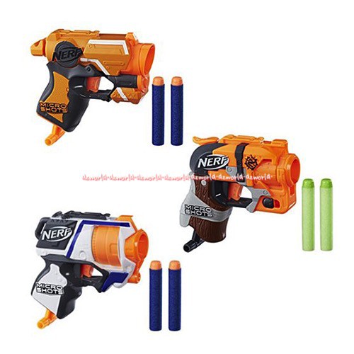 Nerf Micro Shots Firestrike 1Series Pistol Mainan Warna Orange Cokelat