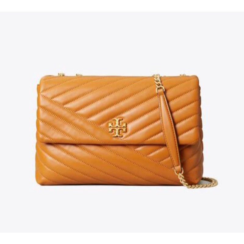 Tory Burch Kira Chevron Convertible Shoulder Bag Medium 27 Cm Rolled Brass