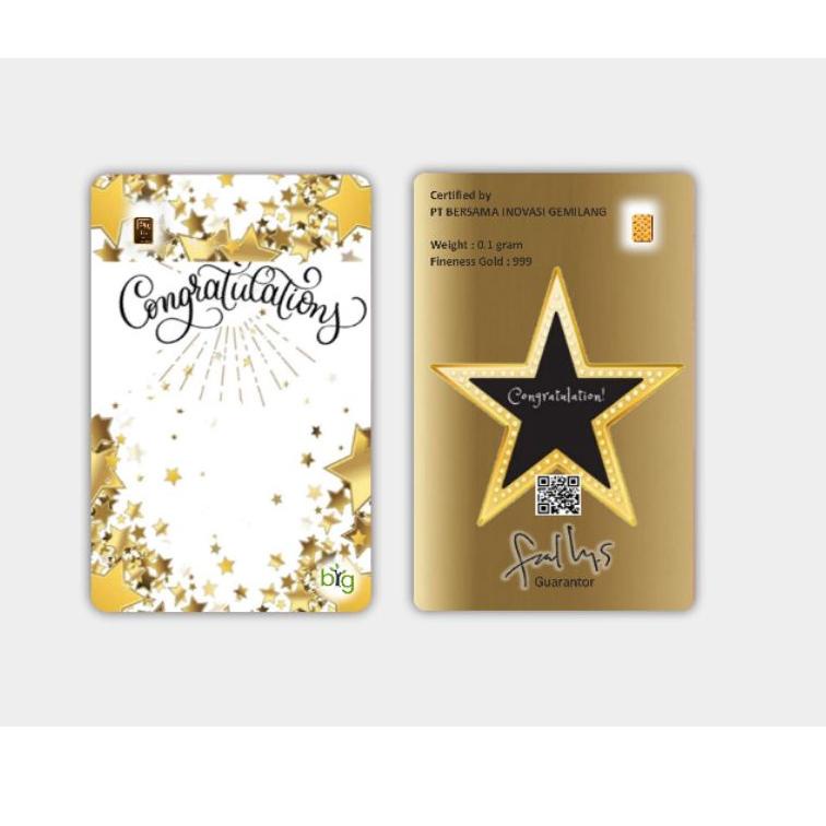 ☊ Congratulation Series Emas 24 K Logam Mulia 0.025 - 0.1 Gr Big Gold Emasin ♤
