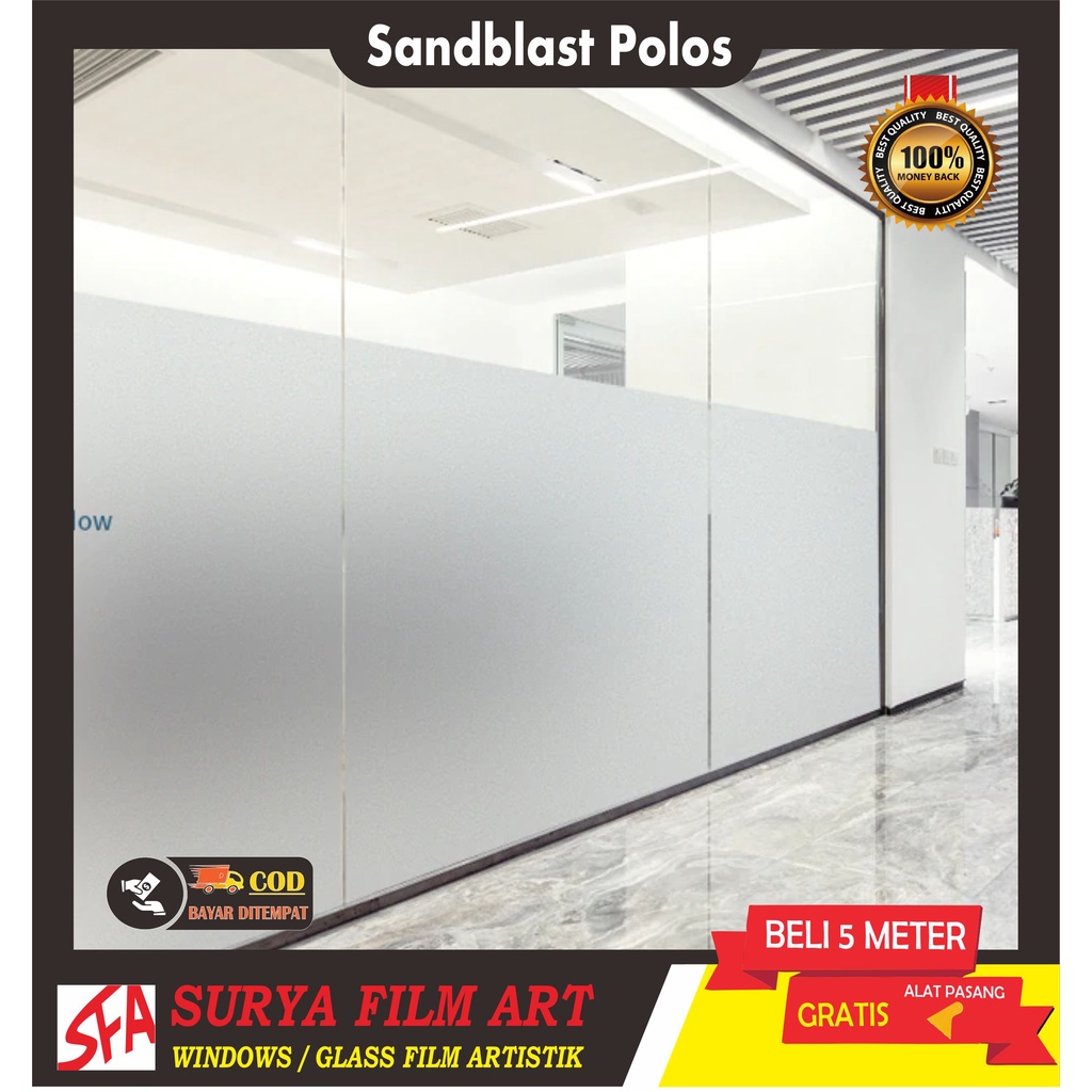 Stiker Kaca Sandblast Buram Polos