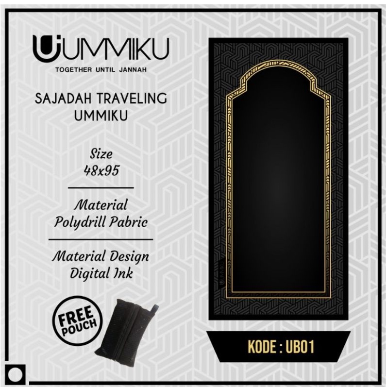 SAJADAH TRAVEL UMMIKU, free pouch | sajadah traveling lipat kekinian