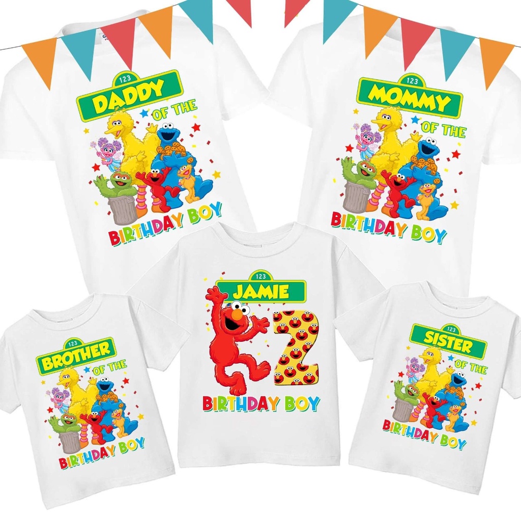 MYSTIQUE.ID-BAJU KAOS FAMILY ELMO SESAME STREET T-SHIRT LUCU DAN AESTHETIC