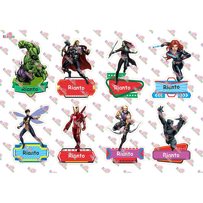 

LABEL NAMA AVENGERS 32 STIKER - ANTI AIR/ROBEK/LUNTUR -2 Nama AV1XL2