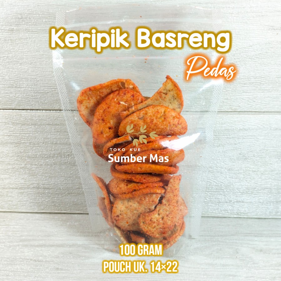 KERIPIK BASRENG PEDAS BANDUNG - STANDING POUCH - 100 GRAM-15RB