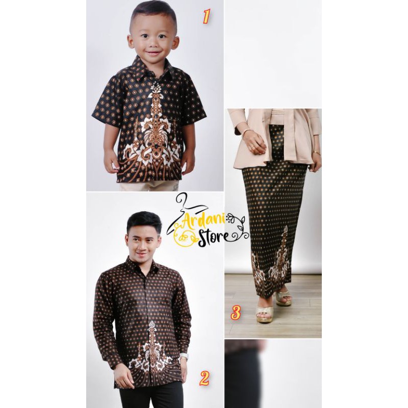 Family Set Batik motif Mahkota M, L, XL, XXL, jumbo