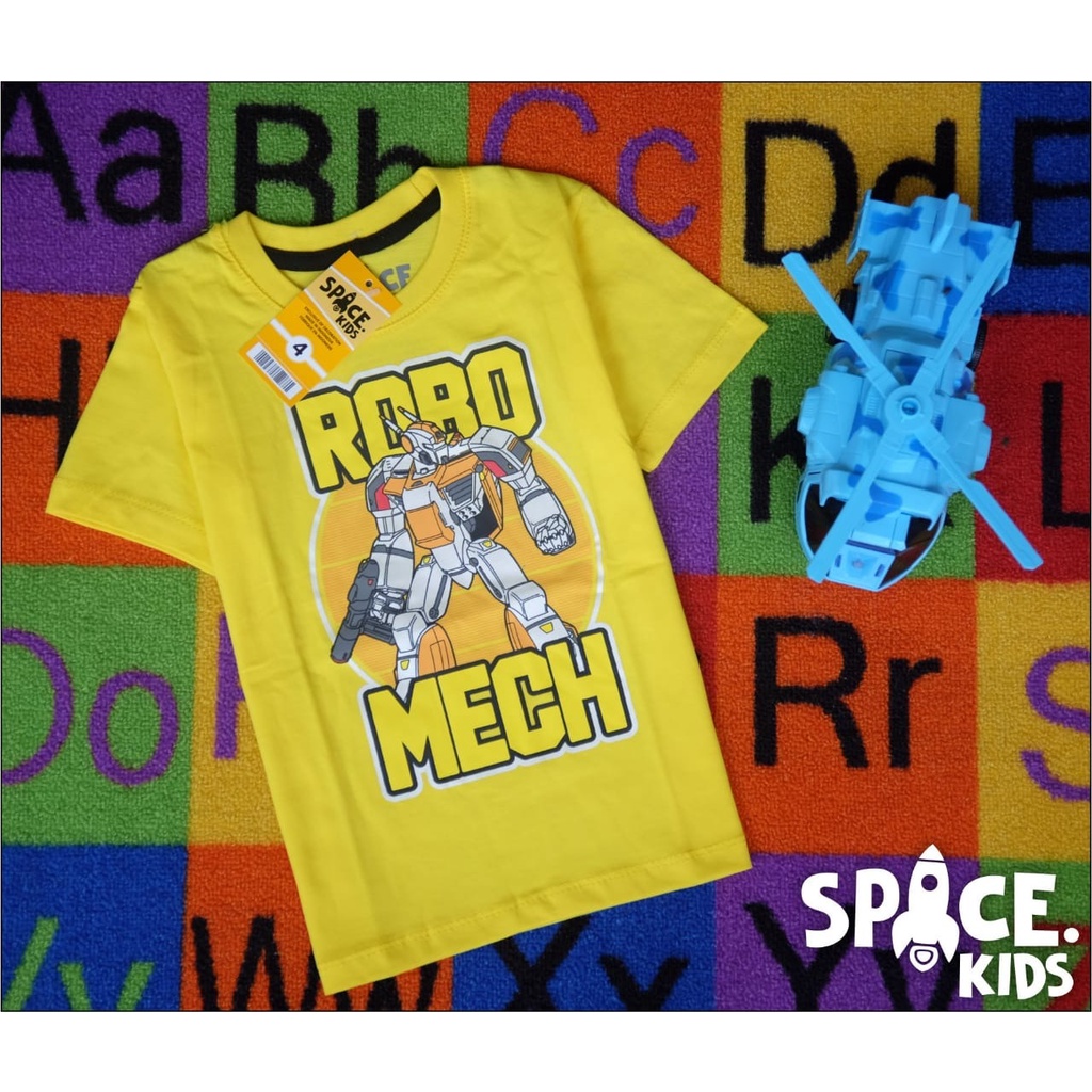 KAOS ANAK LAKI-LAKI 3 DESAIN ROBOT DINO MOBIL USIA 2-10 TAHUN