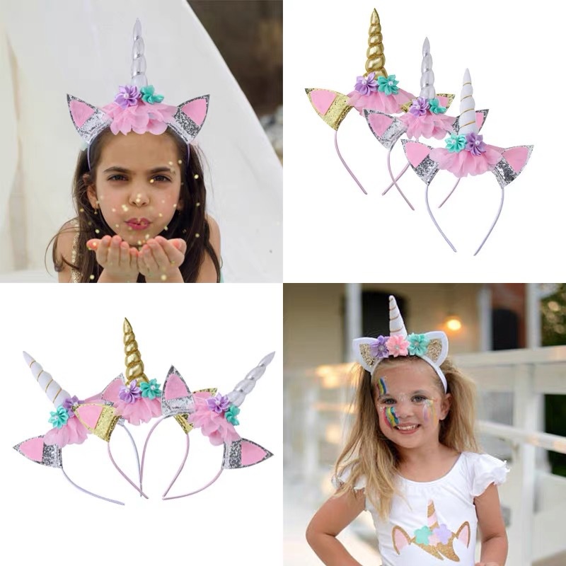 [PRINCESS KESLI] Bando Unicorn Aksesori Rambut Anak Warna Warni Tanduk Kuda Poni Import