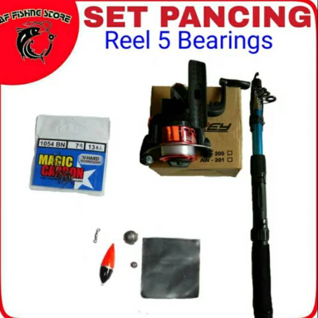 Alat pancing lengkap perlengkapan mancing reel 5